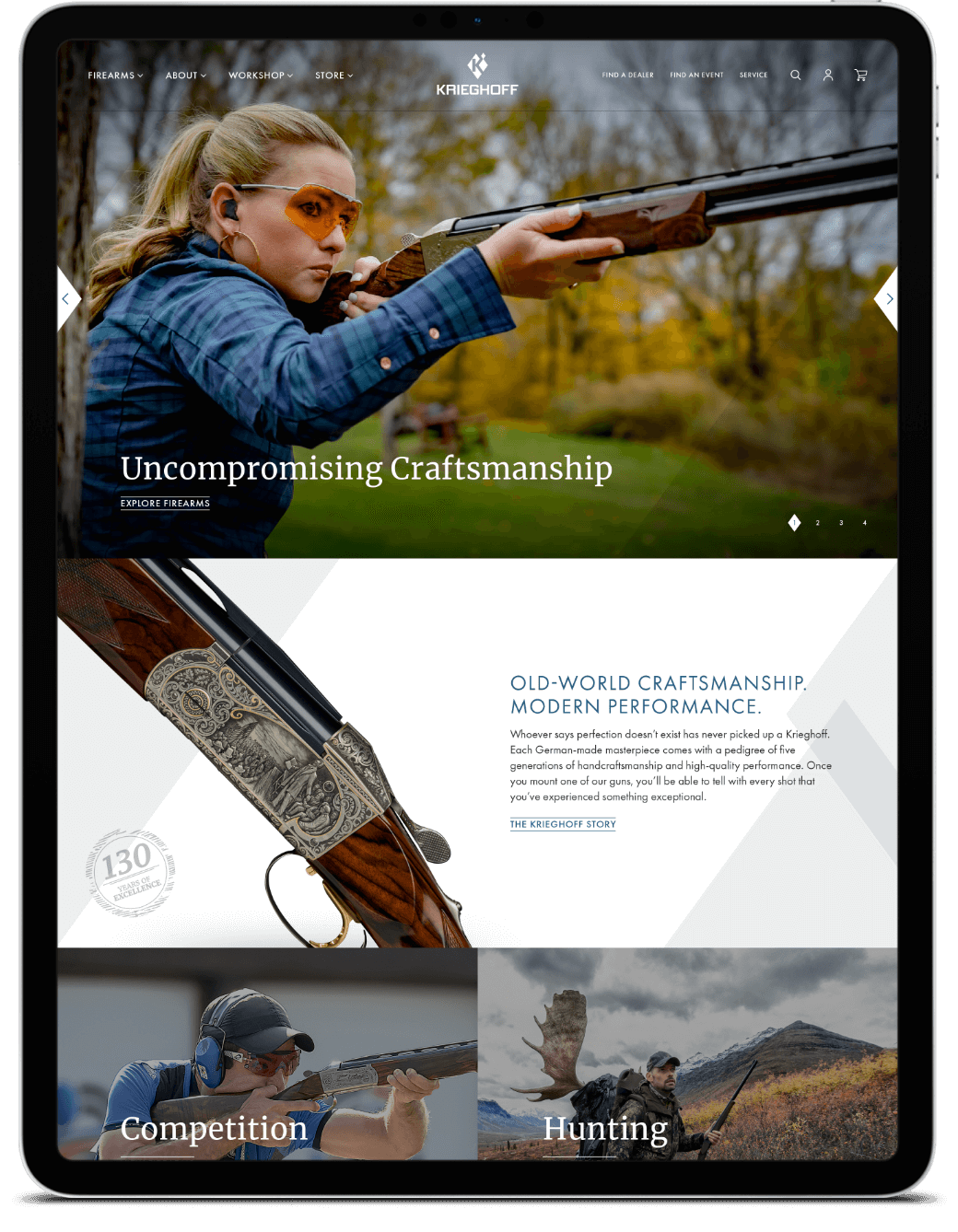 Krieghoff website homepage