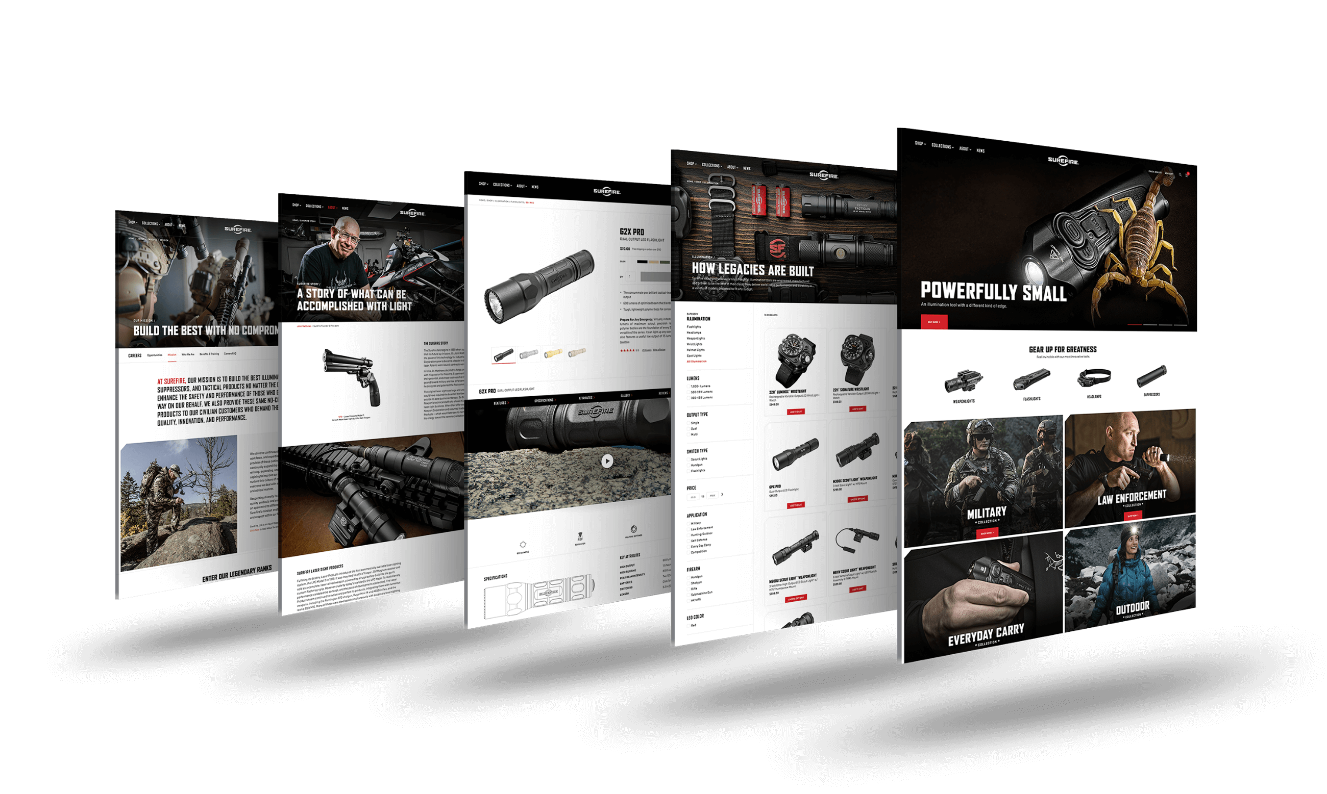 Surefire website screenshots